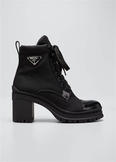 prada suede double strap platform booties|prada block heel combat boots.